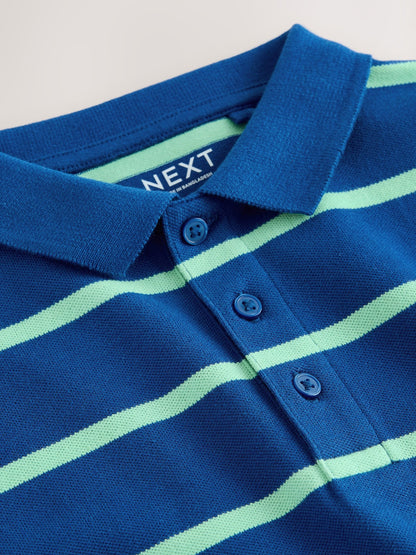 Dsiney Kidz - Blue/Green Short Sleeve Jersey Polo Shirt (3-16yrs) image 3