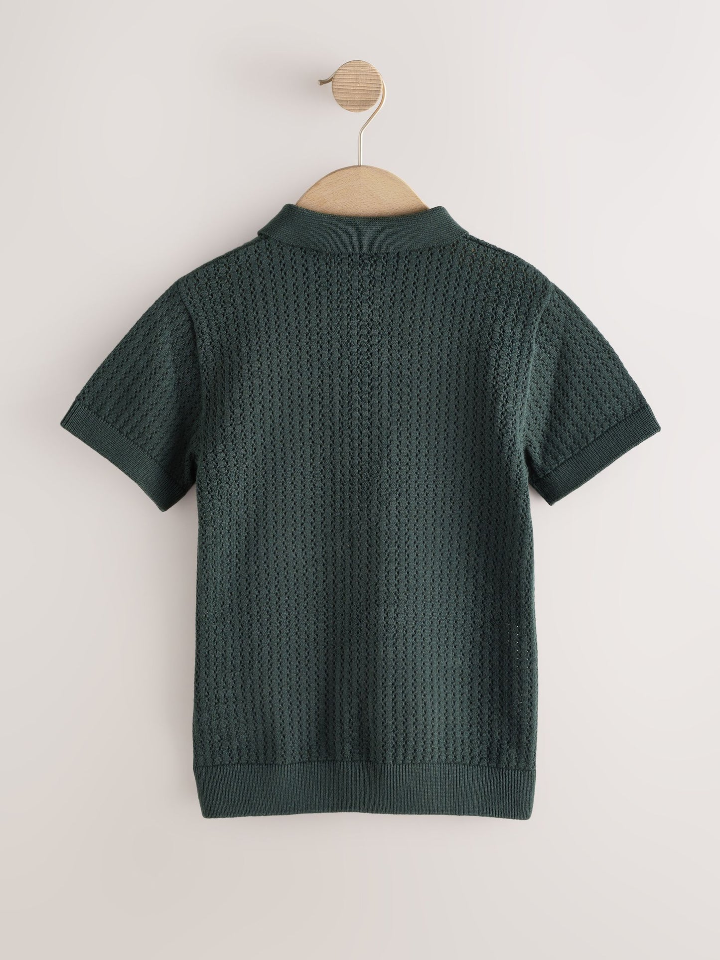 Dsiney Kidz - Forest Green Knitted Button Through Polo Shirt (3-16yrs) image 2