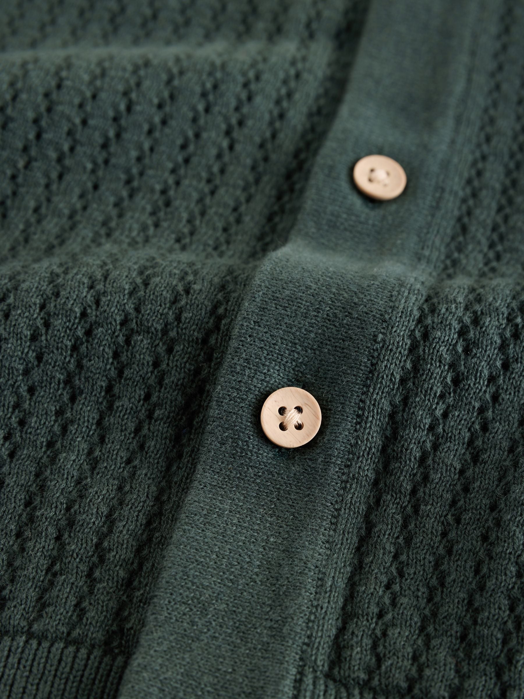 Dsiney Kidz - Forest Green Knitted Button Through Polo Shirt (3-16yrs) image 4