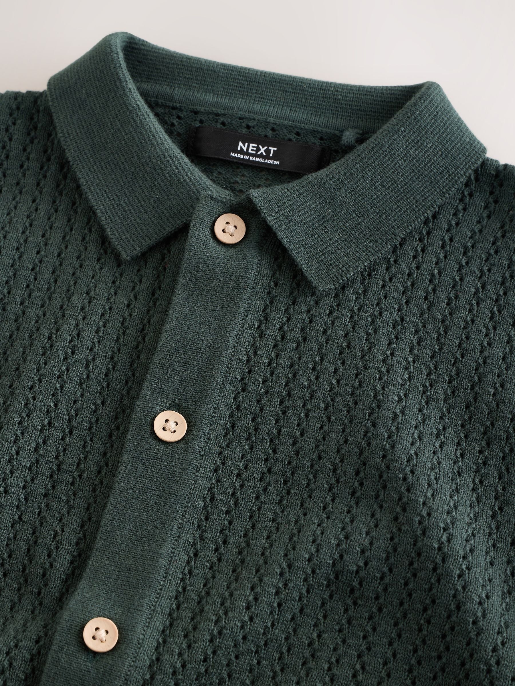 Dsiney Kidz - Forest Green Knitted Button Through Polo Shirt (3-16yrs) image 5