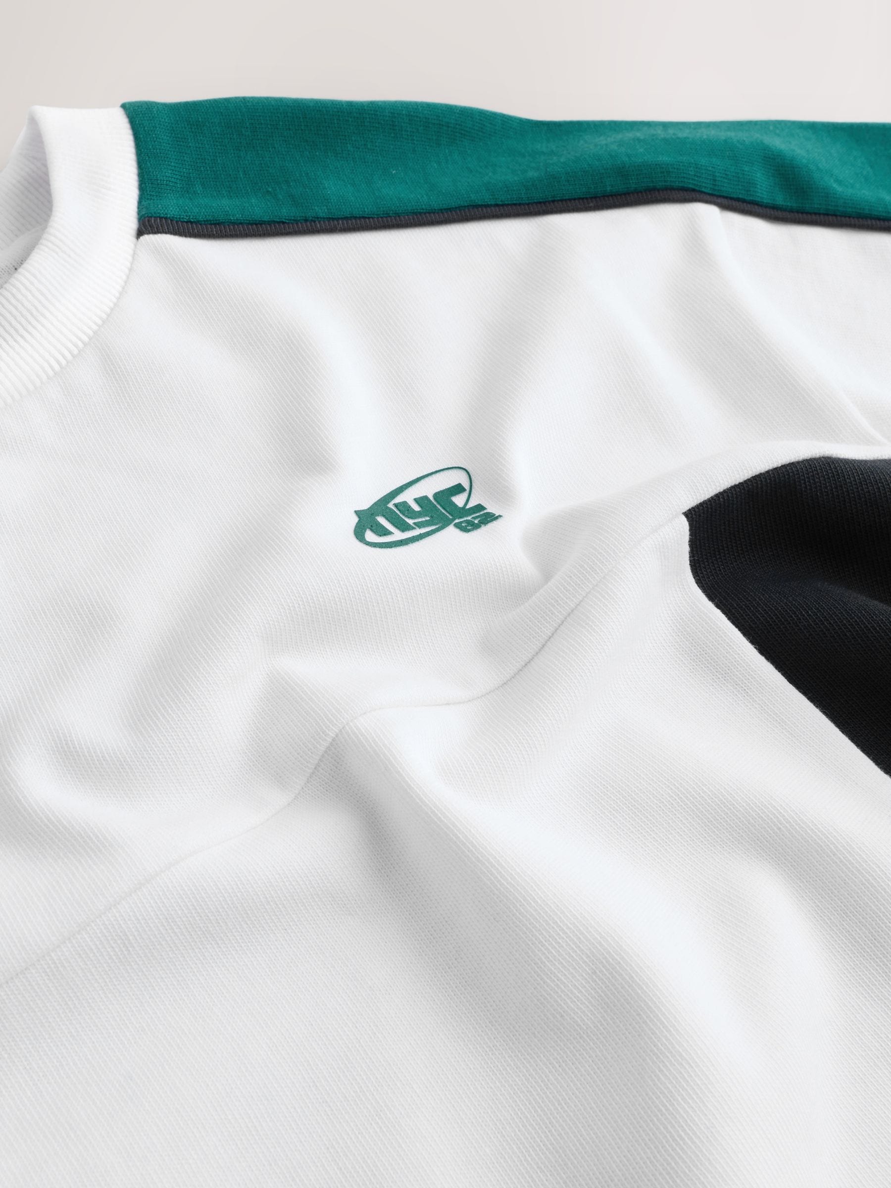 Dsiney Kidz - Green/White/Navy Colourblock Short Sleeve T-Shirt and Shorts Set (3-16yrs) image 10