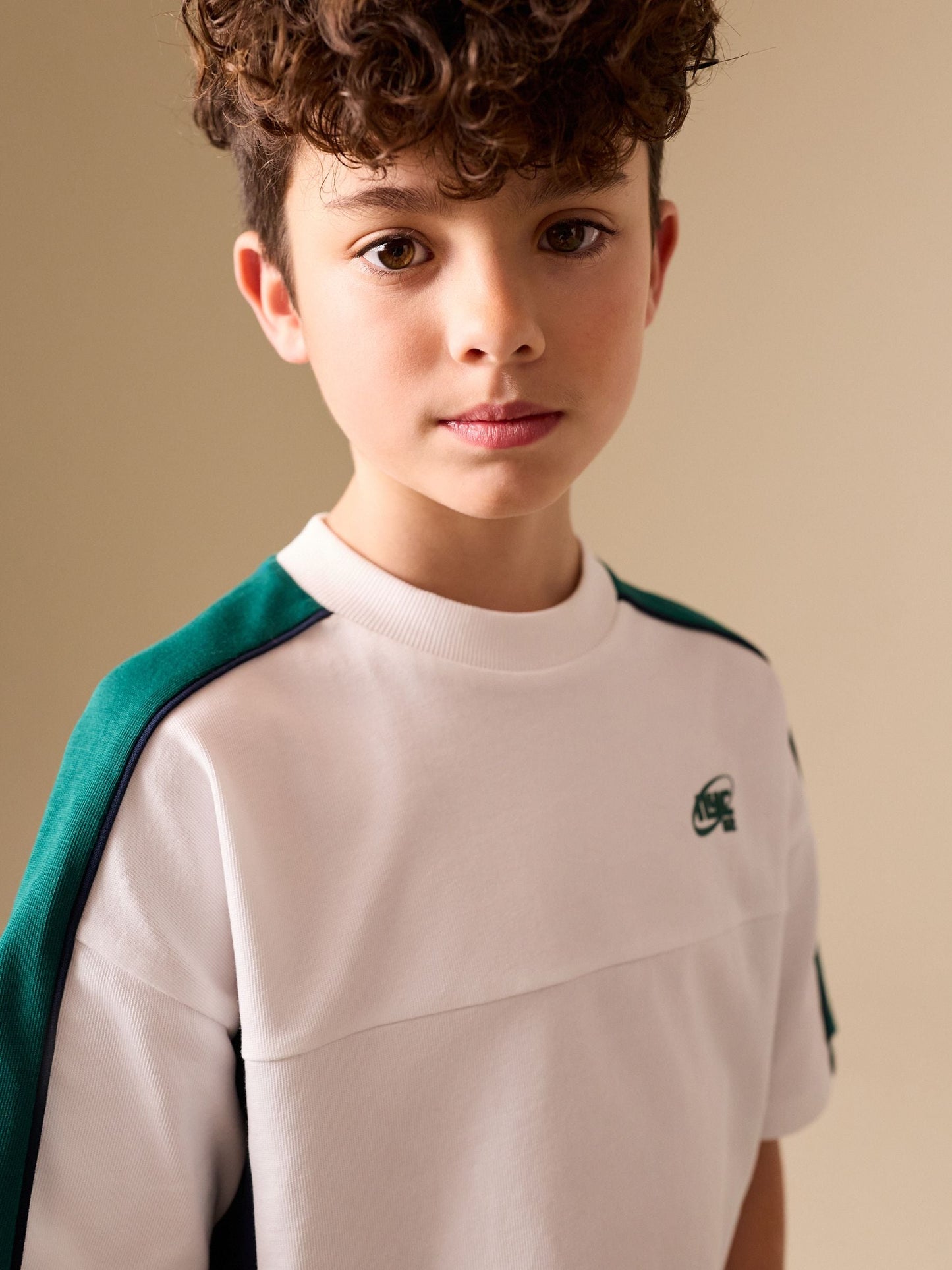 Dsiney Kidz - Green/White/Navy Colourblock Short Sleeve T-Shirt and Shorts Set (3-16yrs) image 5