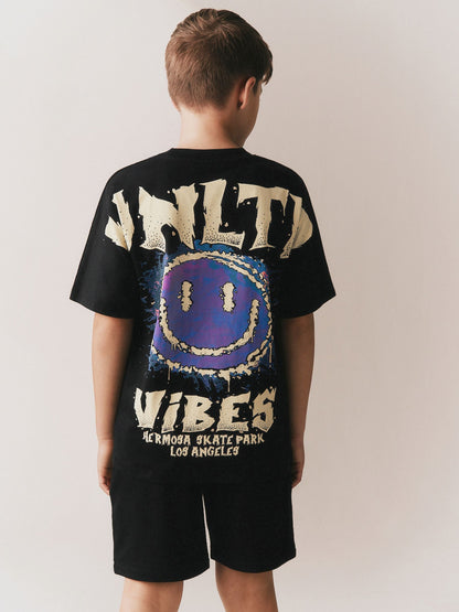 Dsiney Kidz - Black Short Sleeve T-Shirt and Shorts Set (3-16yrs) image 2