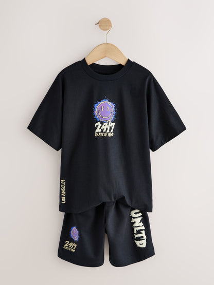 Dsiney Kidz - Black Short Sleeve T-Shirt and Shorts Set (3-16yrs) image 5