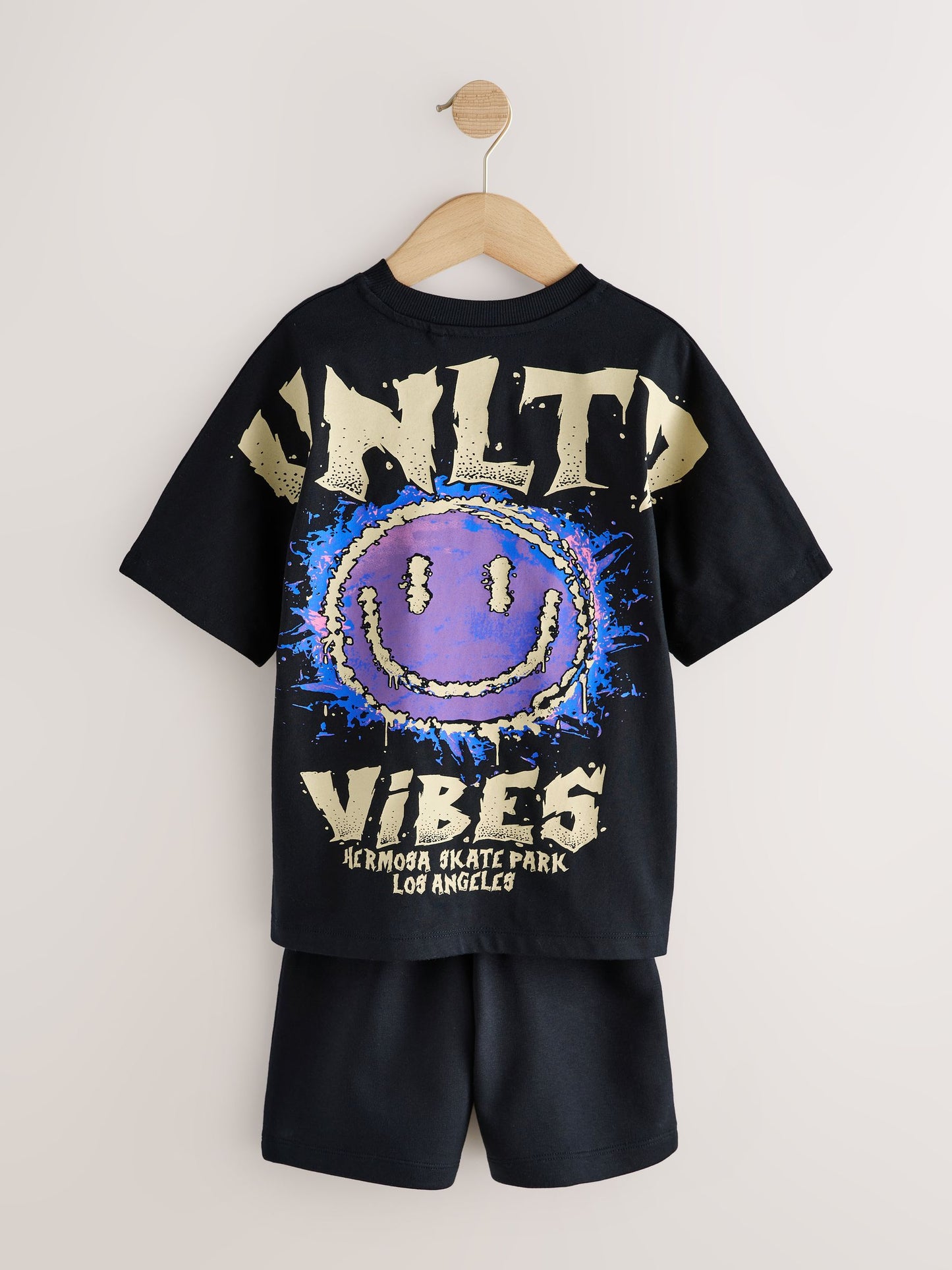 Dsiney Kidz - Black Short Sleeve T-Shirt and Shorts Set (3-16yrs) image 6