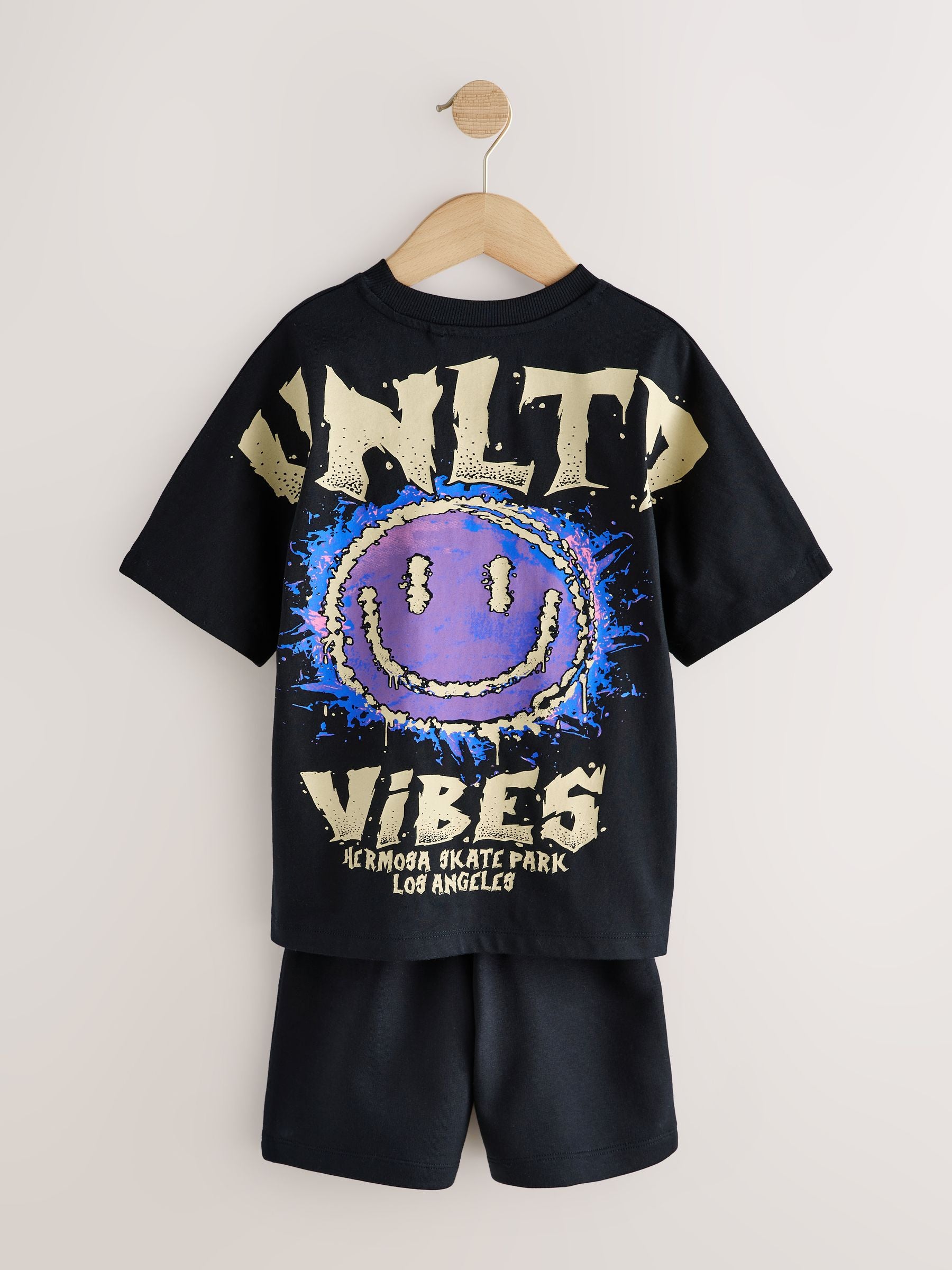 Dsiney Kidz - Black Short Sleeve T-Shirt and Shorts Set (3-16yrs) image 6
