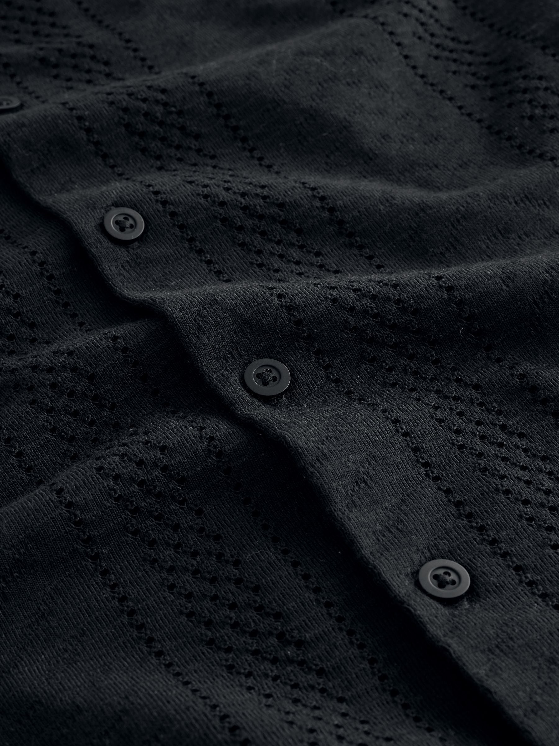 Black Button Through Jersey Shirt and Shorts Set (3-16yrs) image 8