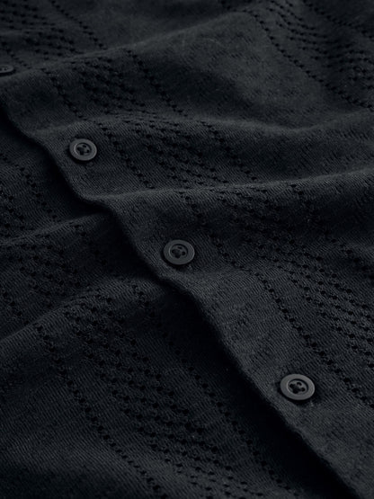 Black Button Through Jersey Shirt and Shorts Set (3-16yrs) image 8