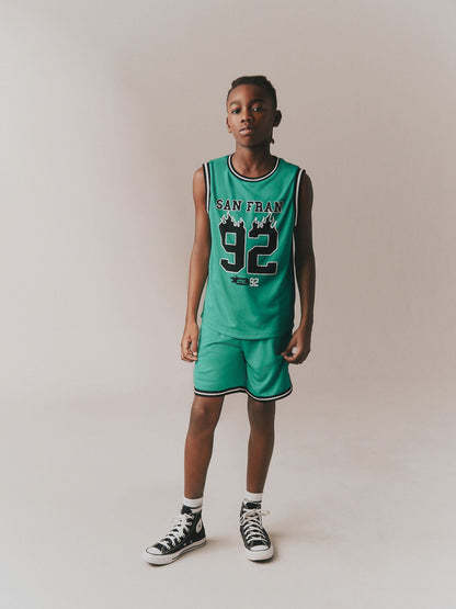 Dsiney Kidz - Bright Green Basketball Tank & Shorts Set (3-16yrs) image 2