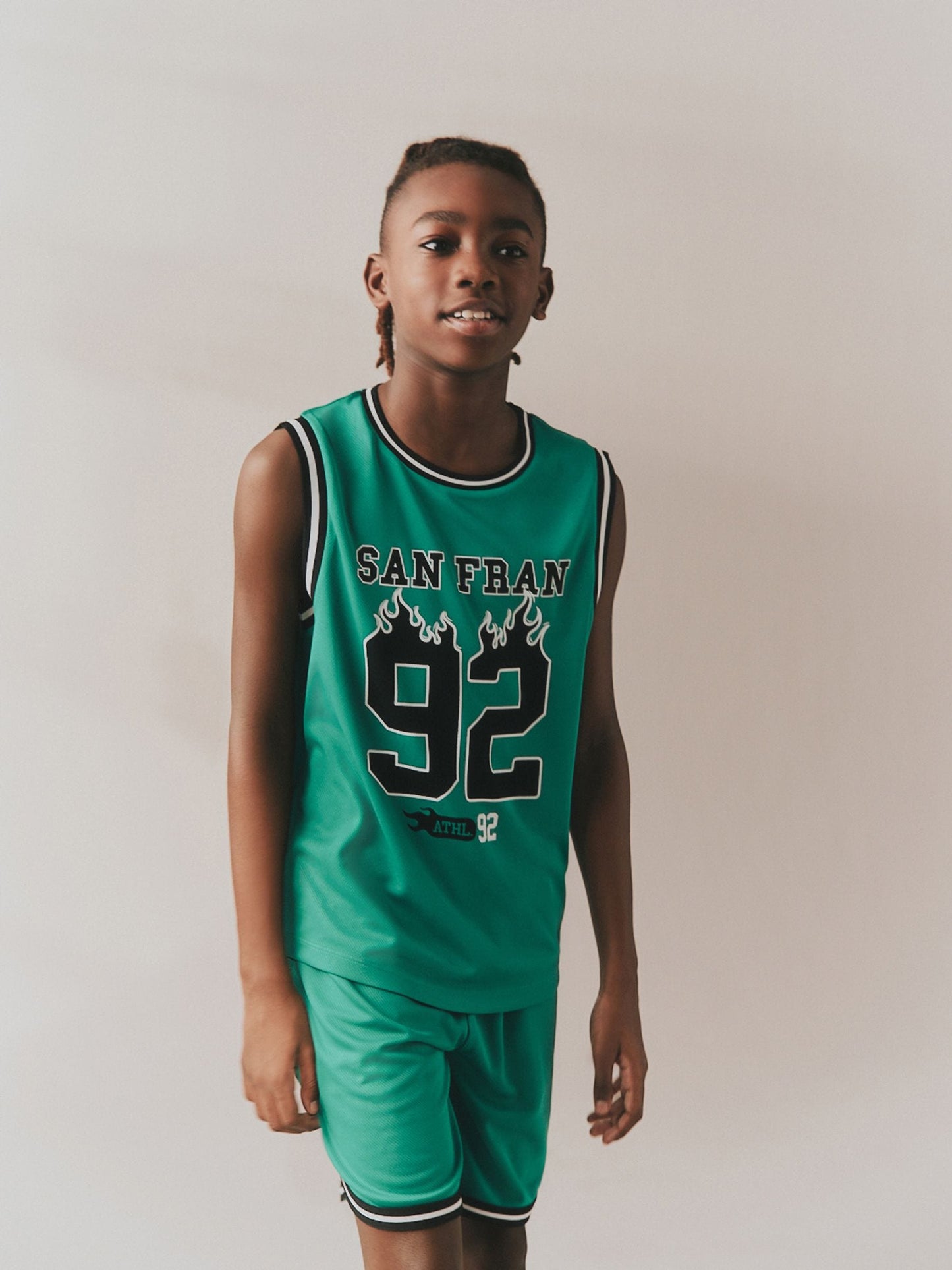 Dsiney Kidz - Bright Green Basketball Tank & Shorts Set (3-16yrs) image 4