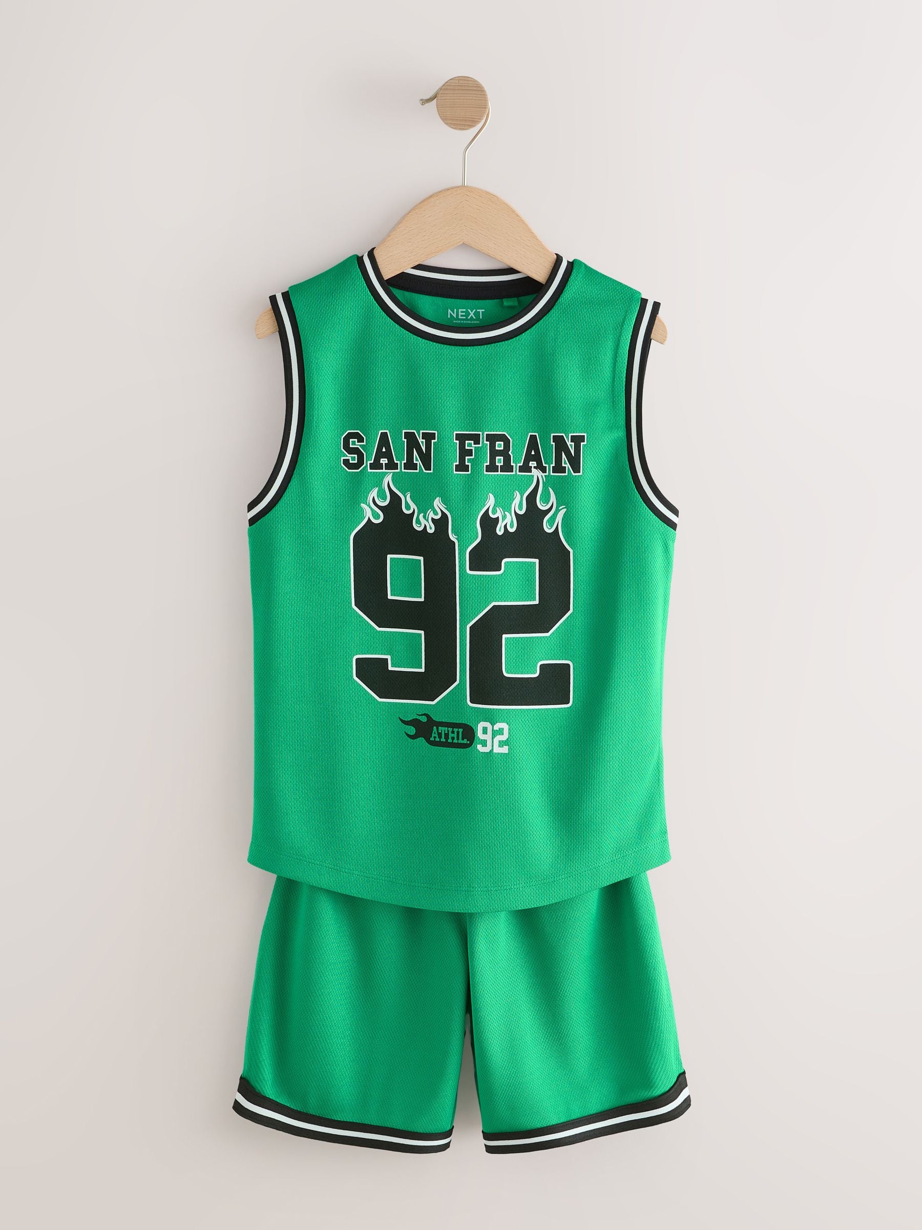 Dsiney Kidz - Bright Green Basketball Tank & Shorts Set (3-16yrs) image 5