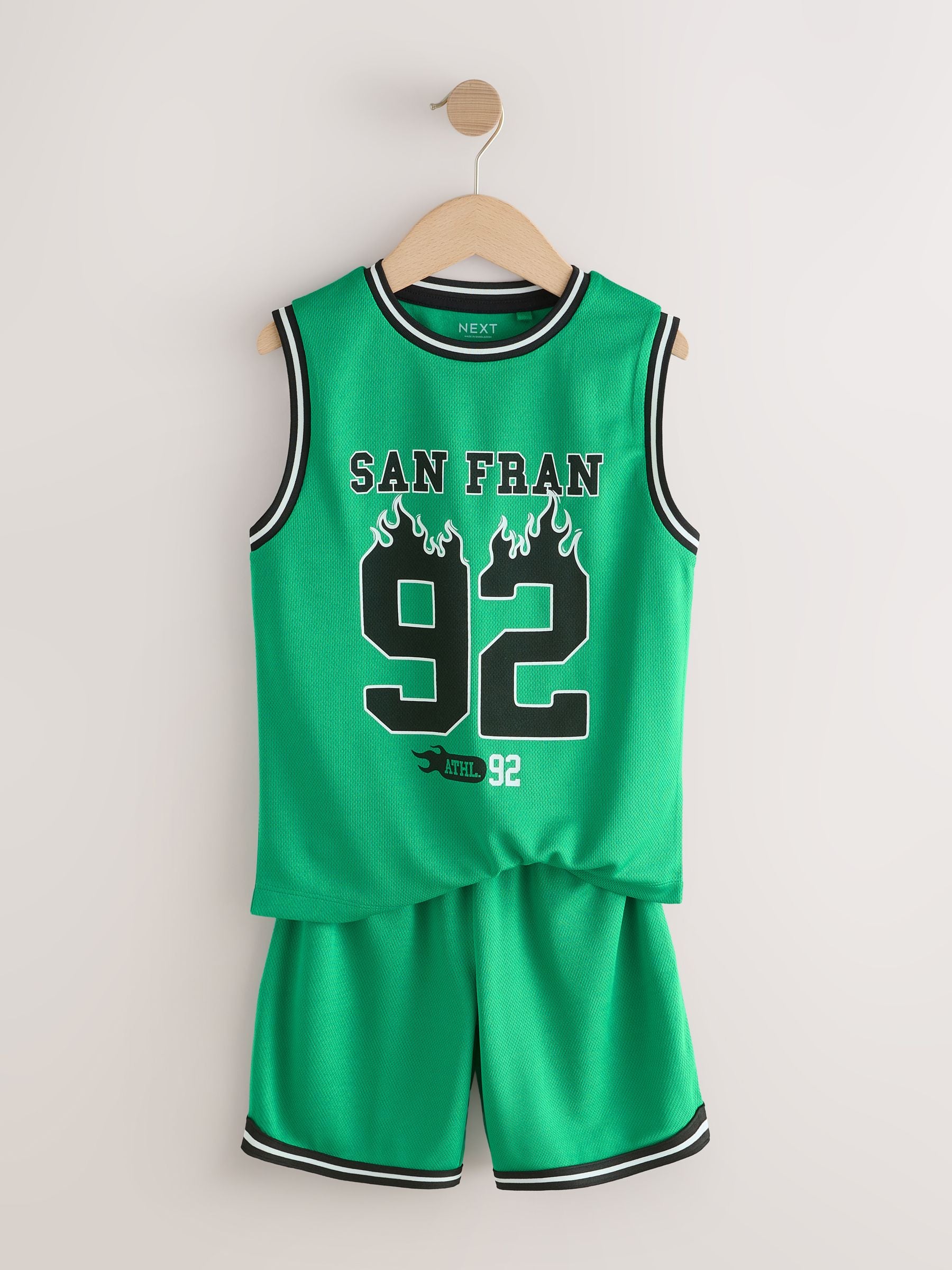 Dsiney Kidz - Bright Green Basketball Tank & Shorts Set (3-16yrs) image 6