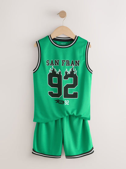 Dsiney Kidz - Bright Green Basketball Tank & Shorts Set (3-16yrs) image 6