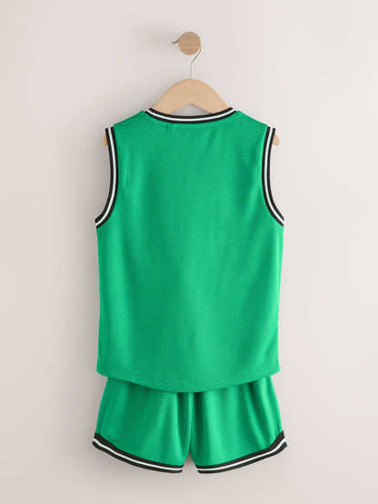 Dsiney Kidz - Bright Green Basketball Tank & Shorts Set (3-16yrs) image 7