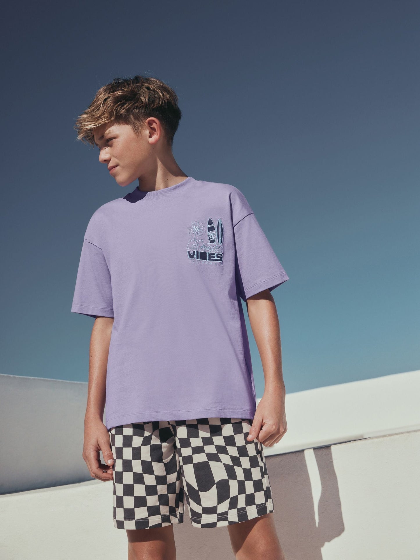 Dsiney Kidz - Purple Short Sleeve T-Shirt and Shorts Set (3-16yrs) image 1