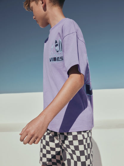 Dsiney Kidz - Purple Short Sleeve T-Shirt and Shorts Set (3-16yrs) image 2