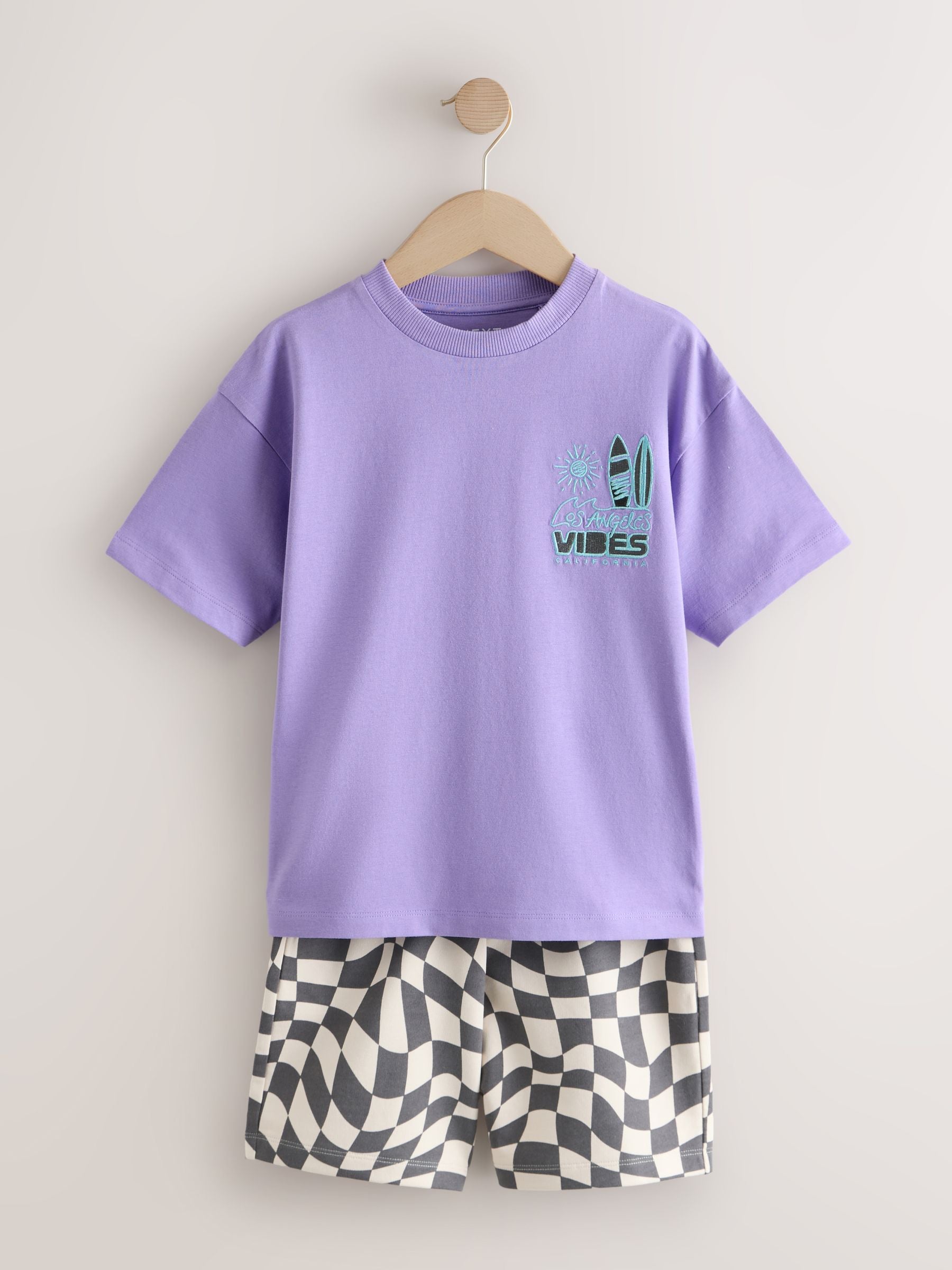 Dsiney Kidz - Purple Short Sleeve T-Shirt and Shorts Set (3-16yrs) image 4