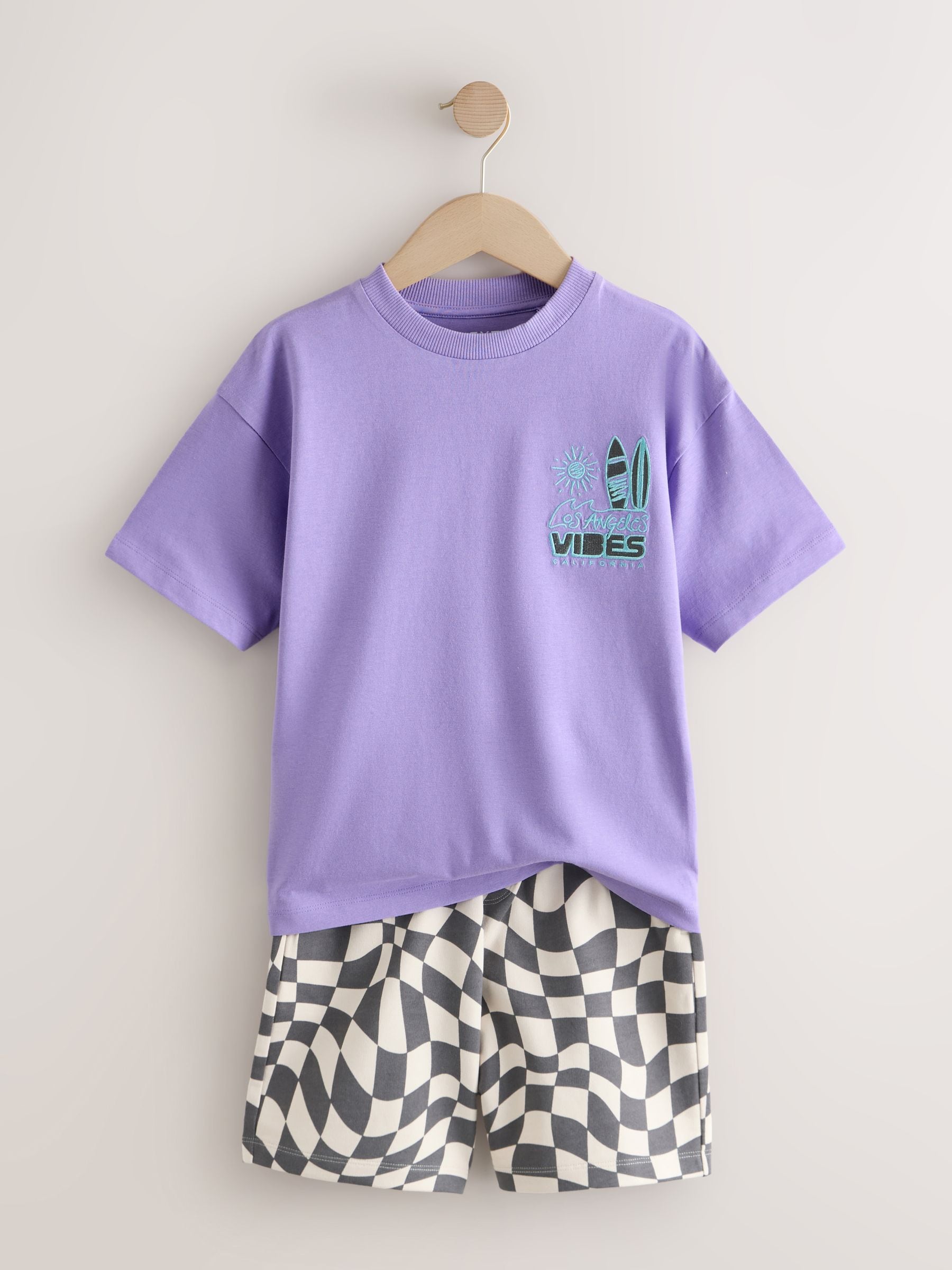 Dsiney Kidz - Purple Short Sleeve T-Shirt and Shorts Set (3-16yrs) image 5
