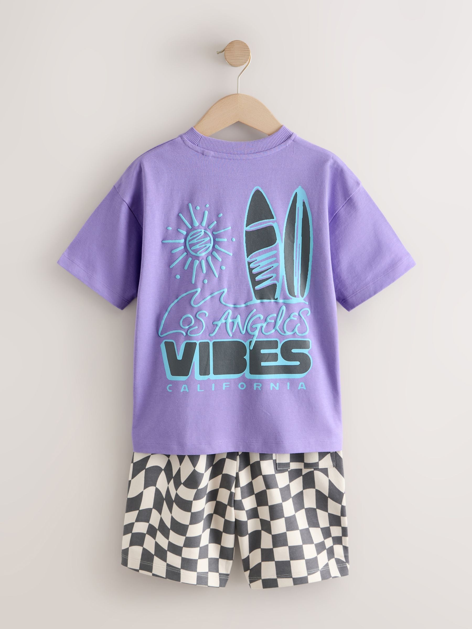 Dsiney Kidz - Purple Short Sleeve T-Shirt and Shorts Set (3-16yrs) image 6