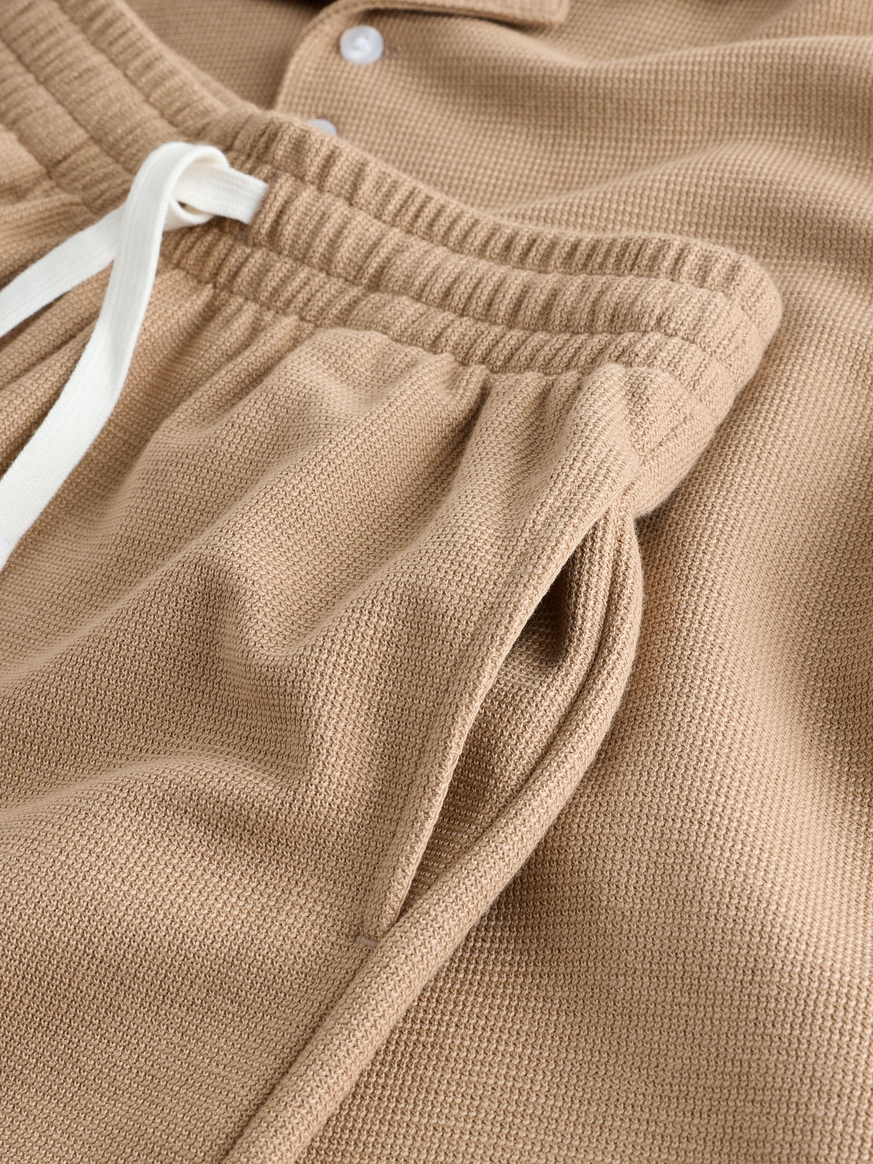 Dsiney Kidz - Tan Brown Short Sleeve Textured Polo Shirt and Shorts Set (3-16yrs) image 8