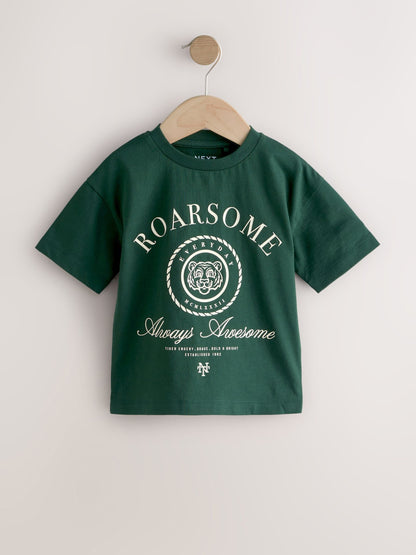 Green Roarsome Tiger Short Sleeve Graphic T-Shirt (3mths-7yrs) image 7