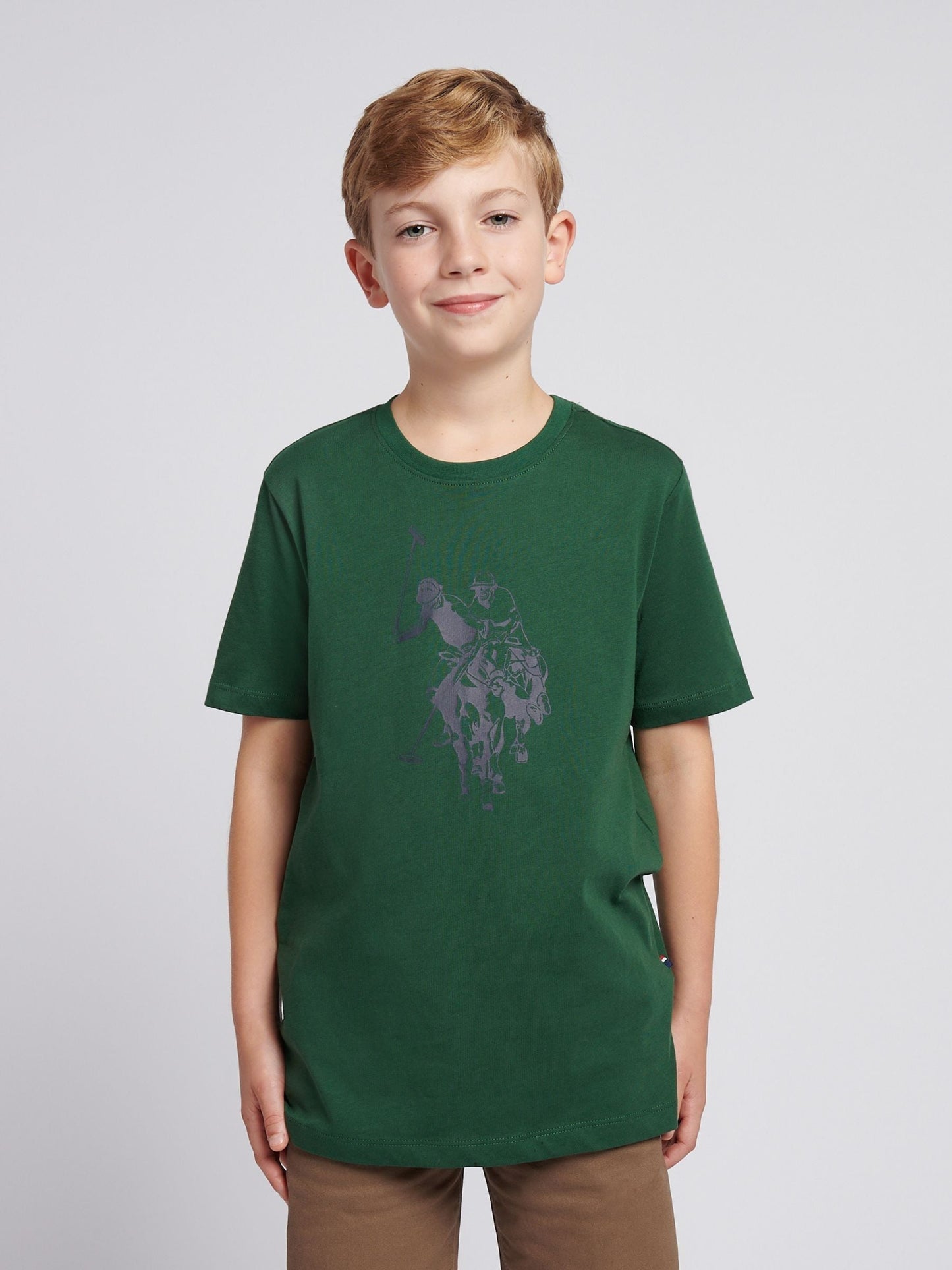 Dsiney Kidz - U.S. Polo Assn. Green Double Horsemen Graphic T-Shirt image 1