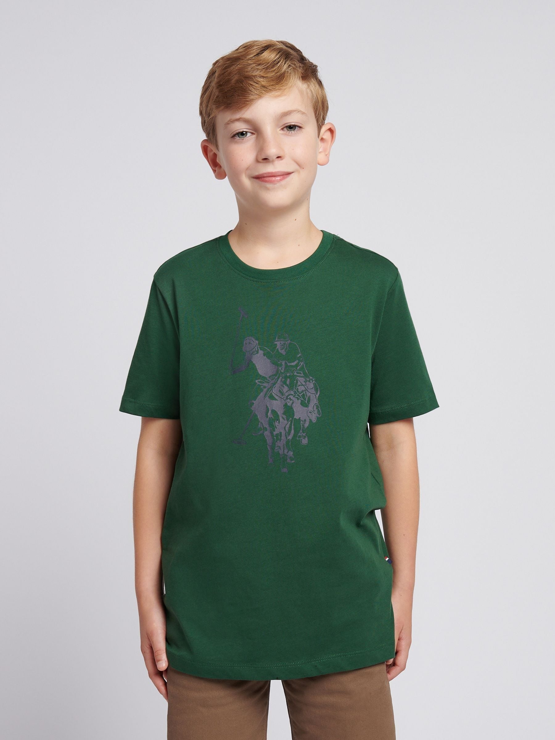 Dsiney Kidz - U.S. Polo Assn. Green Double Horsemen Graphic T-Shirt image 1