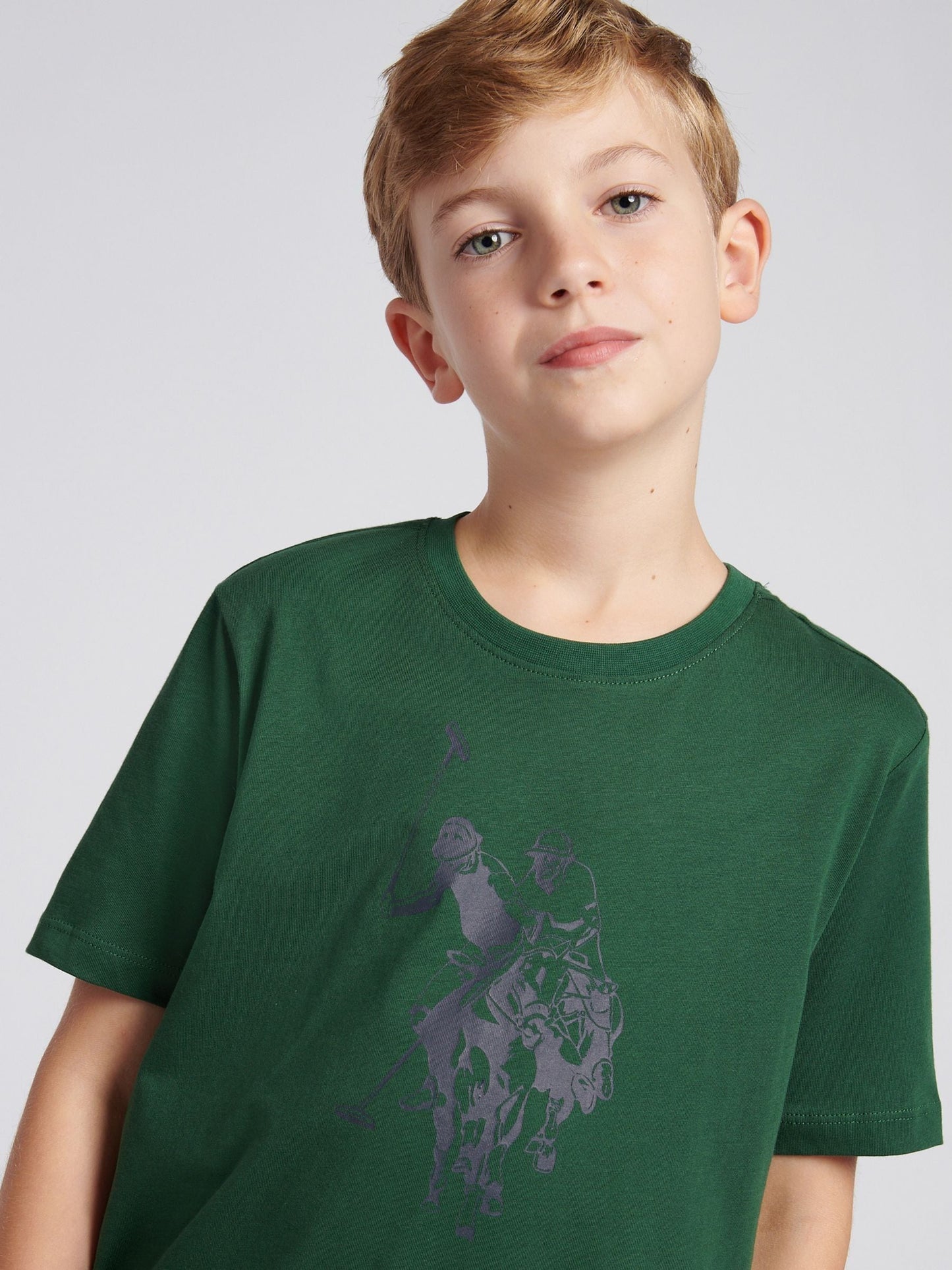 Dsiney Kidz - U.S. Polo Assn. Green Double Horsemen Graphic T-Shirt image 5