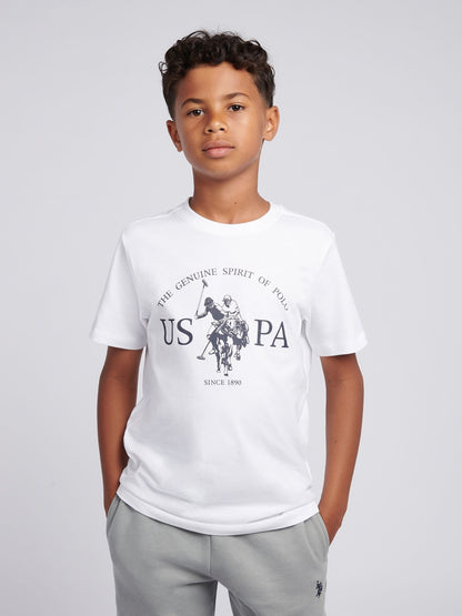 Dsiney Kidz - U.S. Polo Assn. White Double Horsemen Graphic T-Shirt image 1