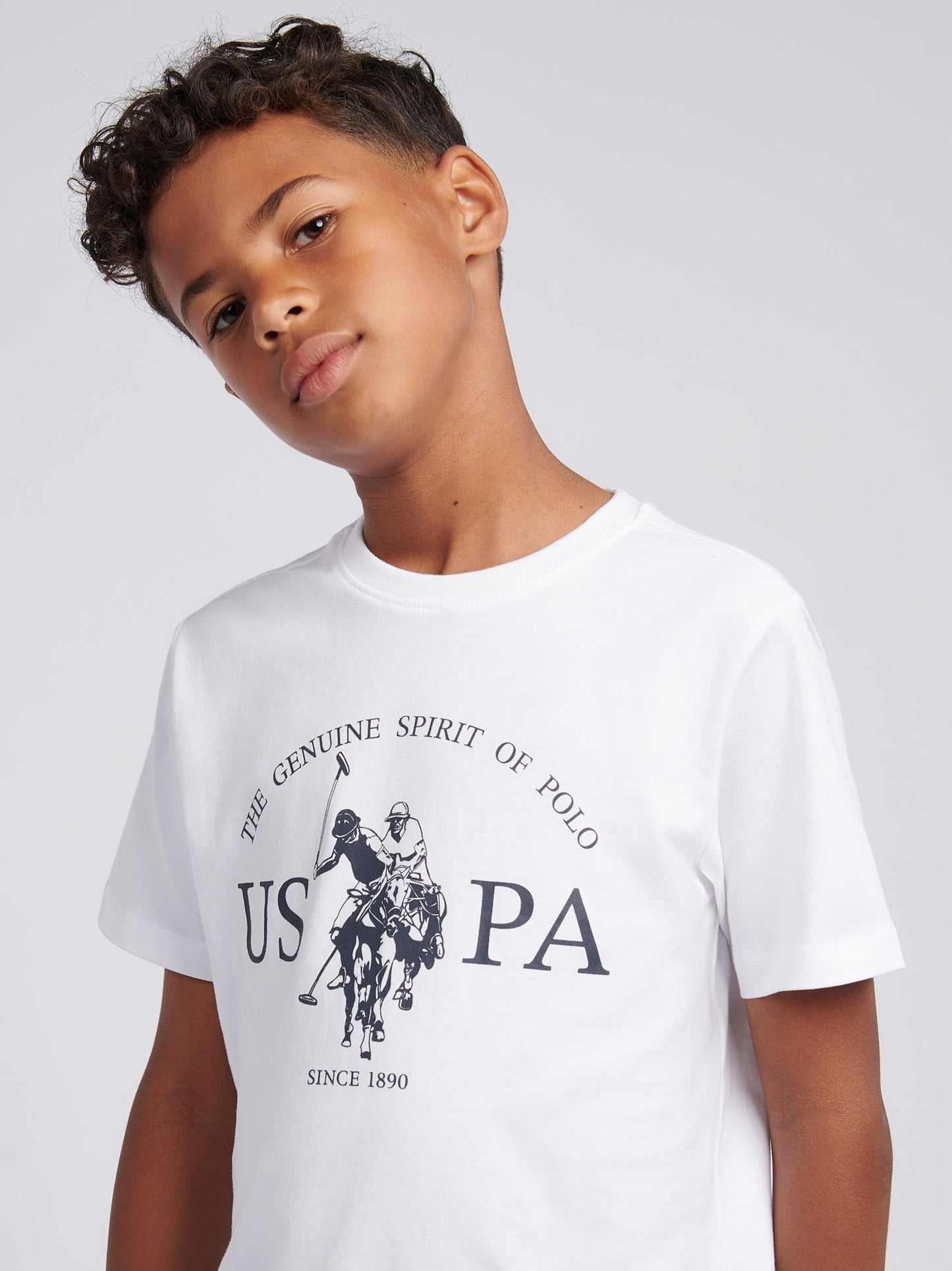 Dsiney Kidz - U.S. Polo Assn. White Double Horsemen Graphic T-Shirt image 2