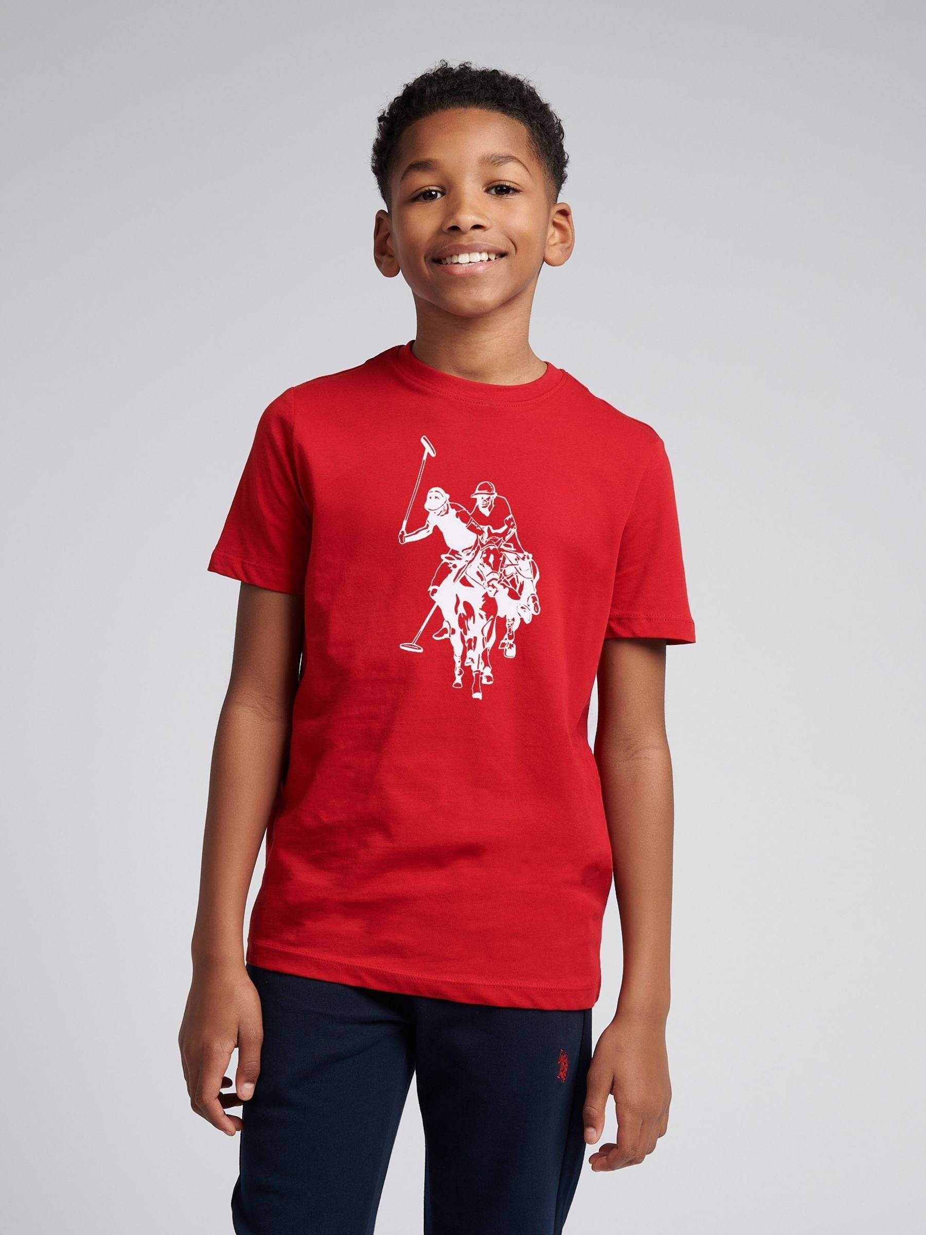 Dsiney Kidz - U.S. Polo Assn. Red Double Horsemen Graphic T-Shirt image 1