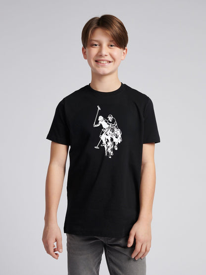 Dsiney Kidz - U.S. Polo Assn. Black Double Horsemen Graphic T-Shirt image 1
