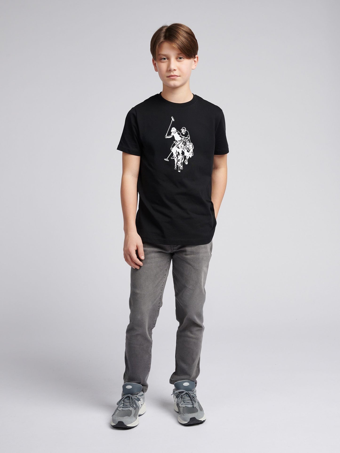 Dsiney Kidz - U.S. Polo Assn. Black Double Horsemen Graphic T-Shirt image 3