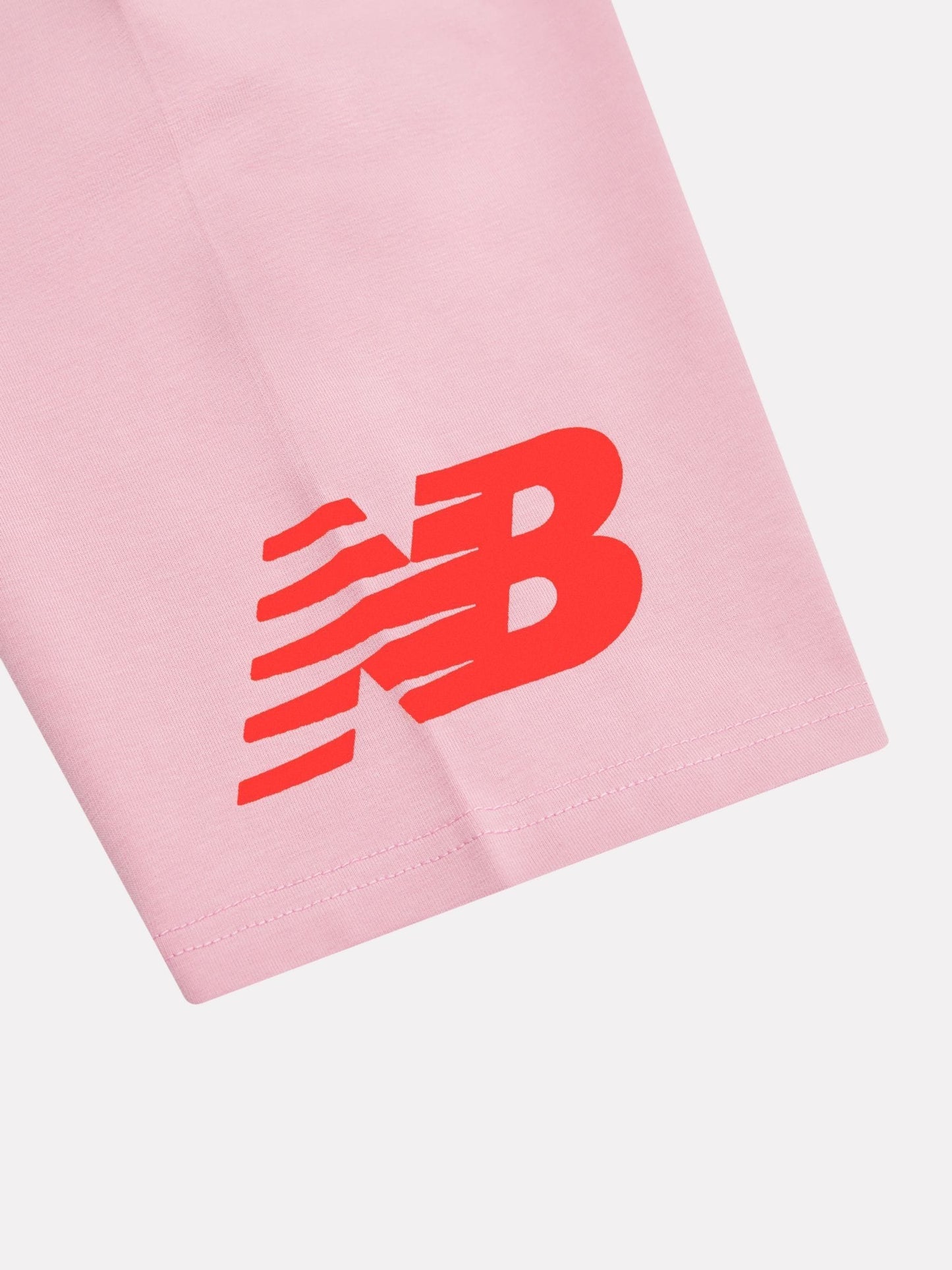 Dsiney Kidz - New Balance Baby Pink Stacked Logo T-Shirt and Cycle Shorts Set image 5