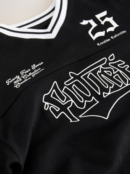 Dsiney Kidz - Black Graphic Varsity Short Sleeve T-Shirt (3-16yrs) image 4