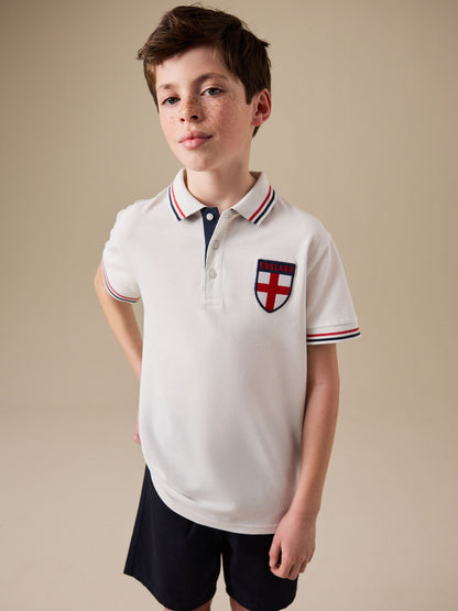 Dsiney Kidz - White England Football Polo Shirt (3-16yrs) image 1