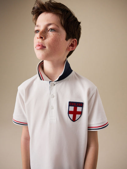 Dsiney Kidz - White England Football Polo Shirt (3-16yrs) image 4