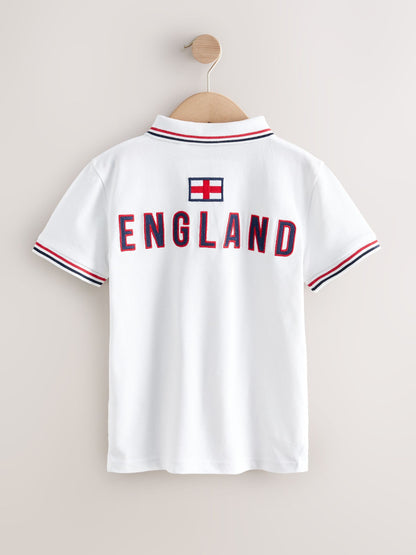 Dsiney Kidz - White England Football Polo Shirt (3-16yrs) image 6