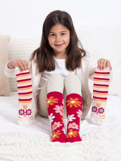 Totes Red Tosties Kids Original Slipper Socks 2 Pack image 1