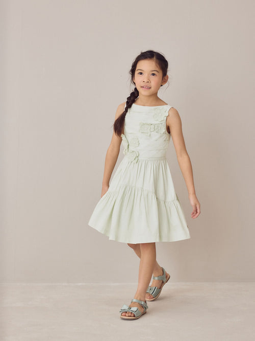 Dsiney Kidz - Laura Ashley Mint Green Layered Flower Embelished Dress image 1