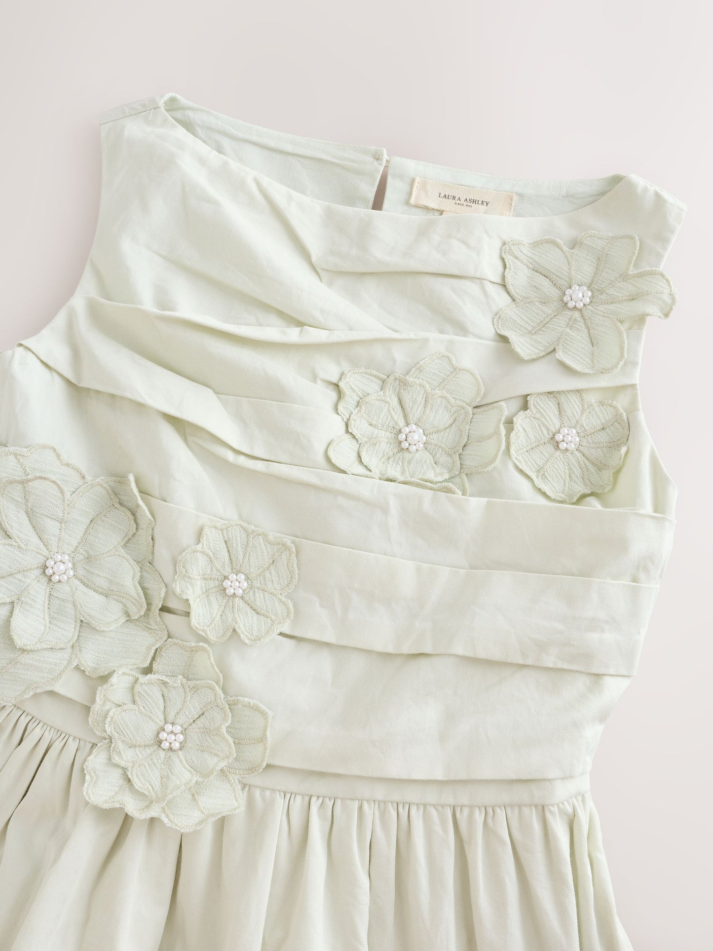 Laura Ashley Mint Green Layered Flower Embelished Dress image 10