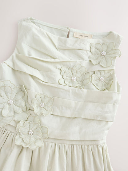 Laura Ashley Mint Green Layered Flower Embelished Dress image 10