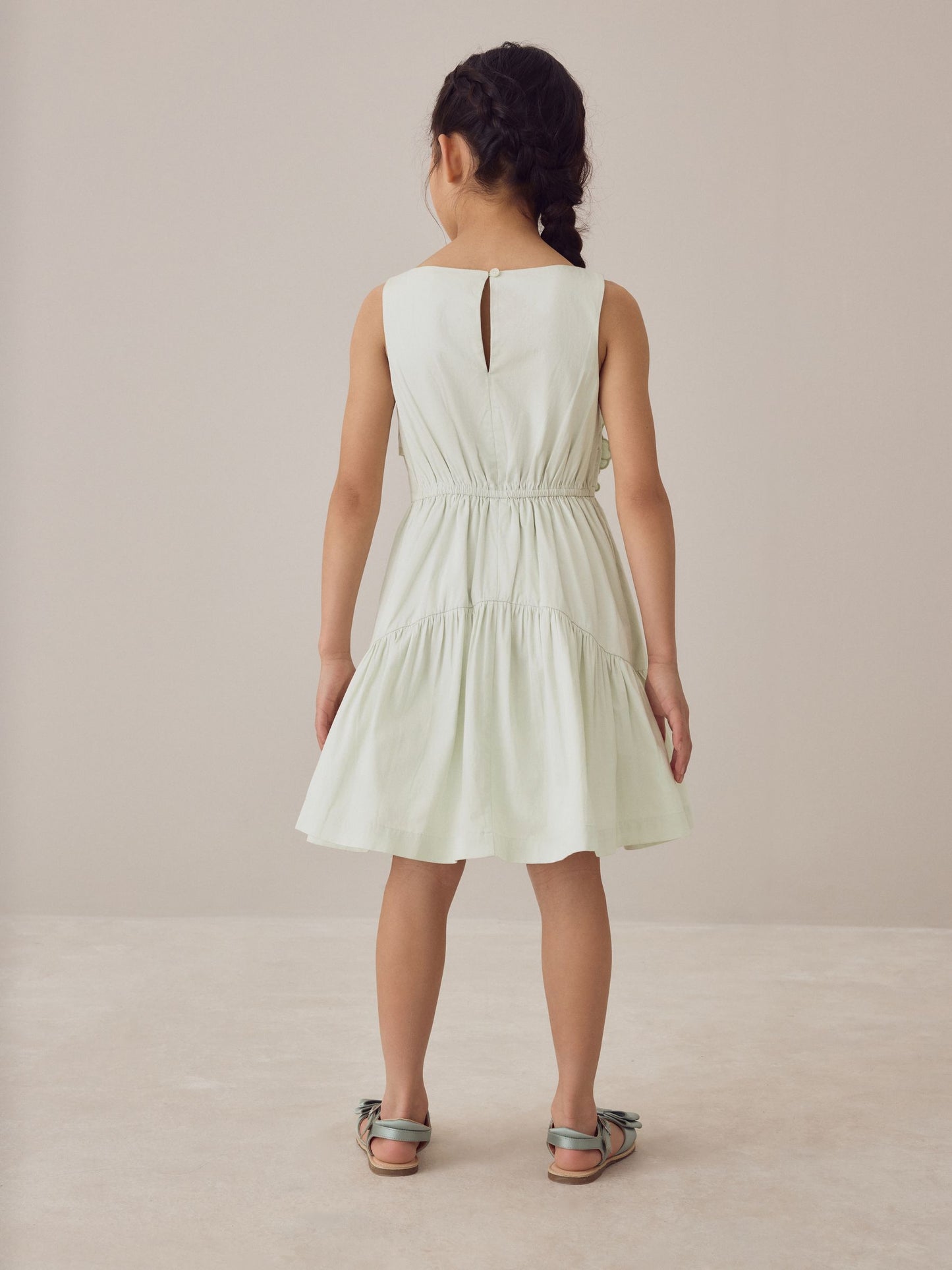 Laura Ashley Mint Green Layered Flower Embelished Dress image 5