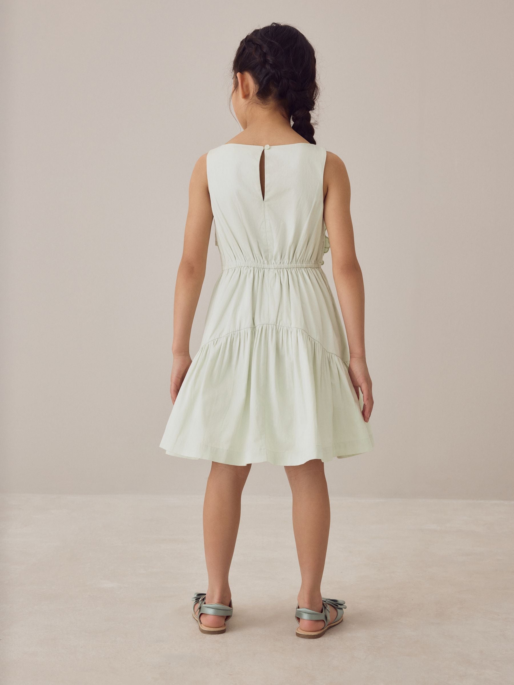 Laura Ashley Mint Green Layered Flower Embelished Dress image 5