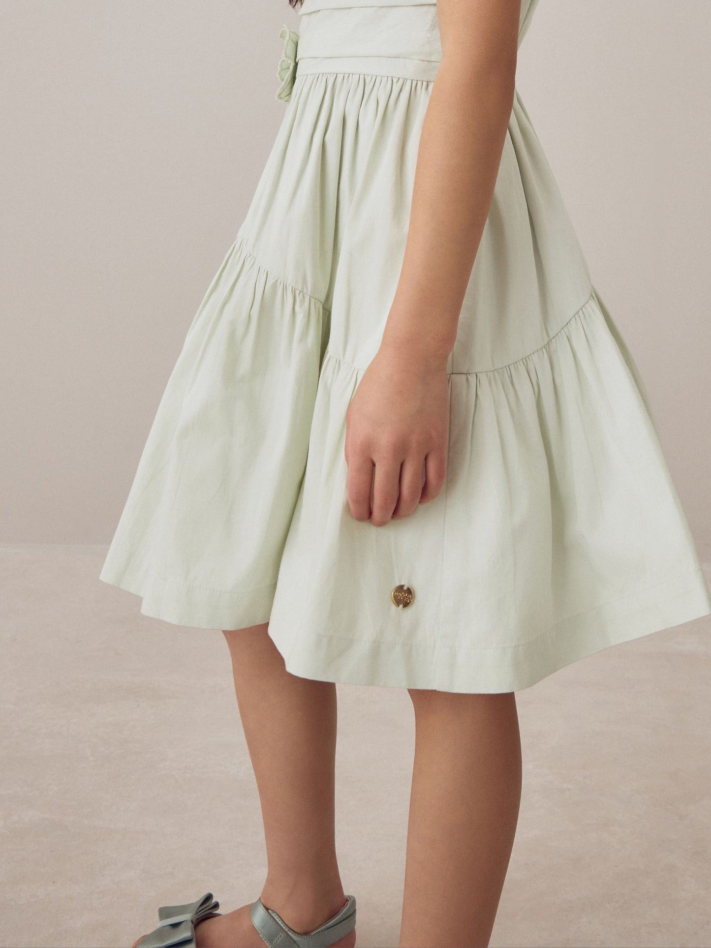 Laura Ashley Mint Green Layered Flower Embelished Dress image 6