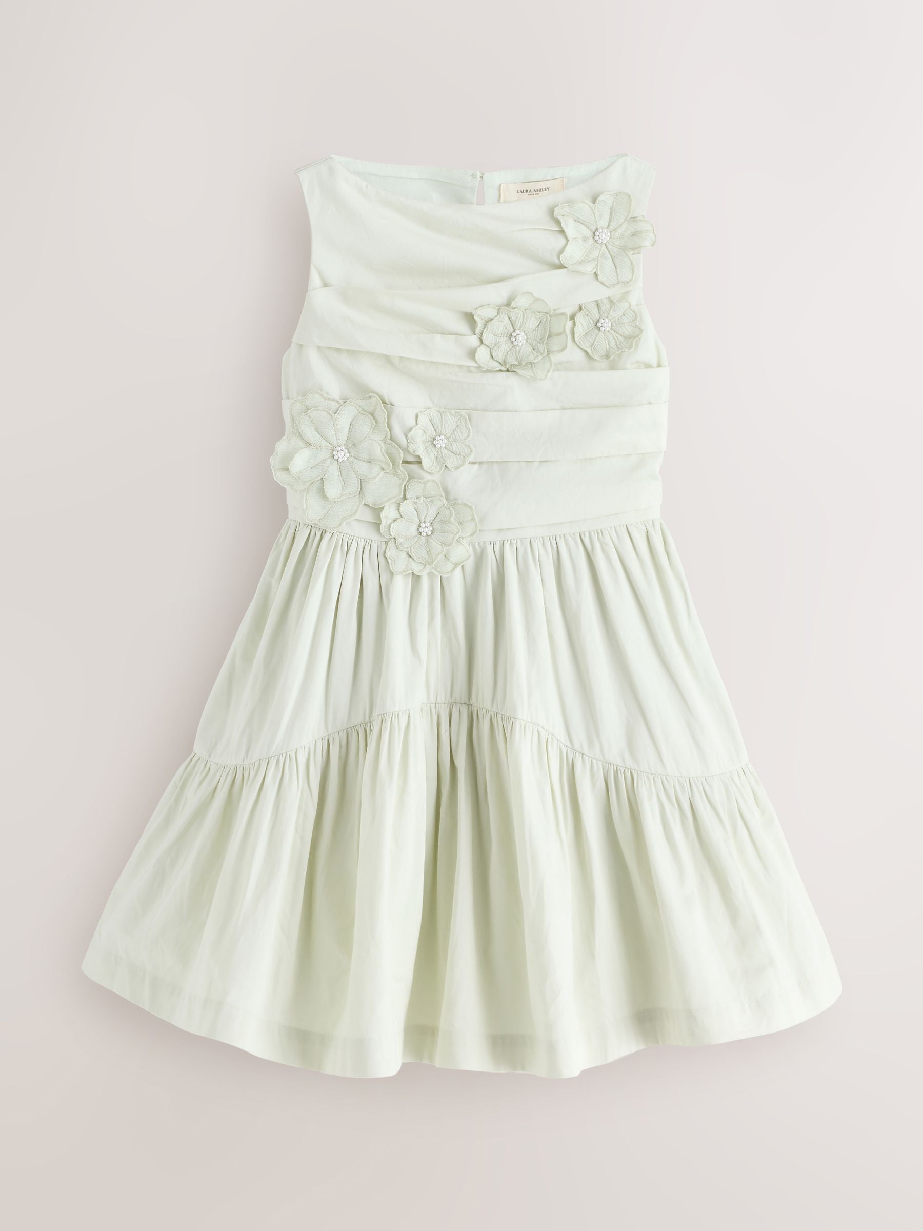 Laura Ashley Mint Green Layered Flower Embelished Dress image 8