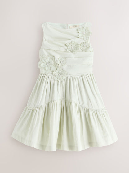 Laura Ashley Mint Green Layered Flower Embelished Dress image 8