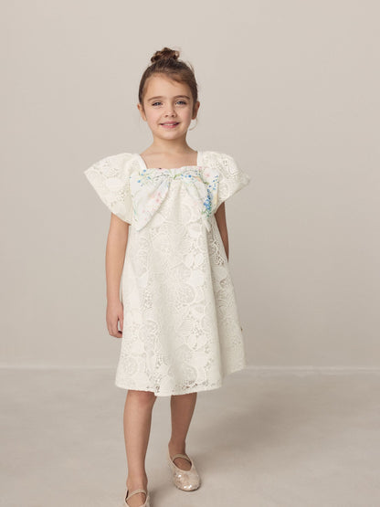 Laura Ashley White Lace Bow Dress image 1