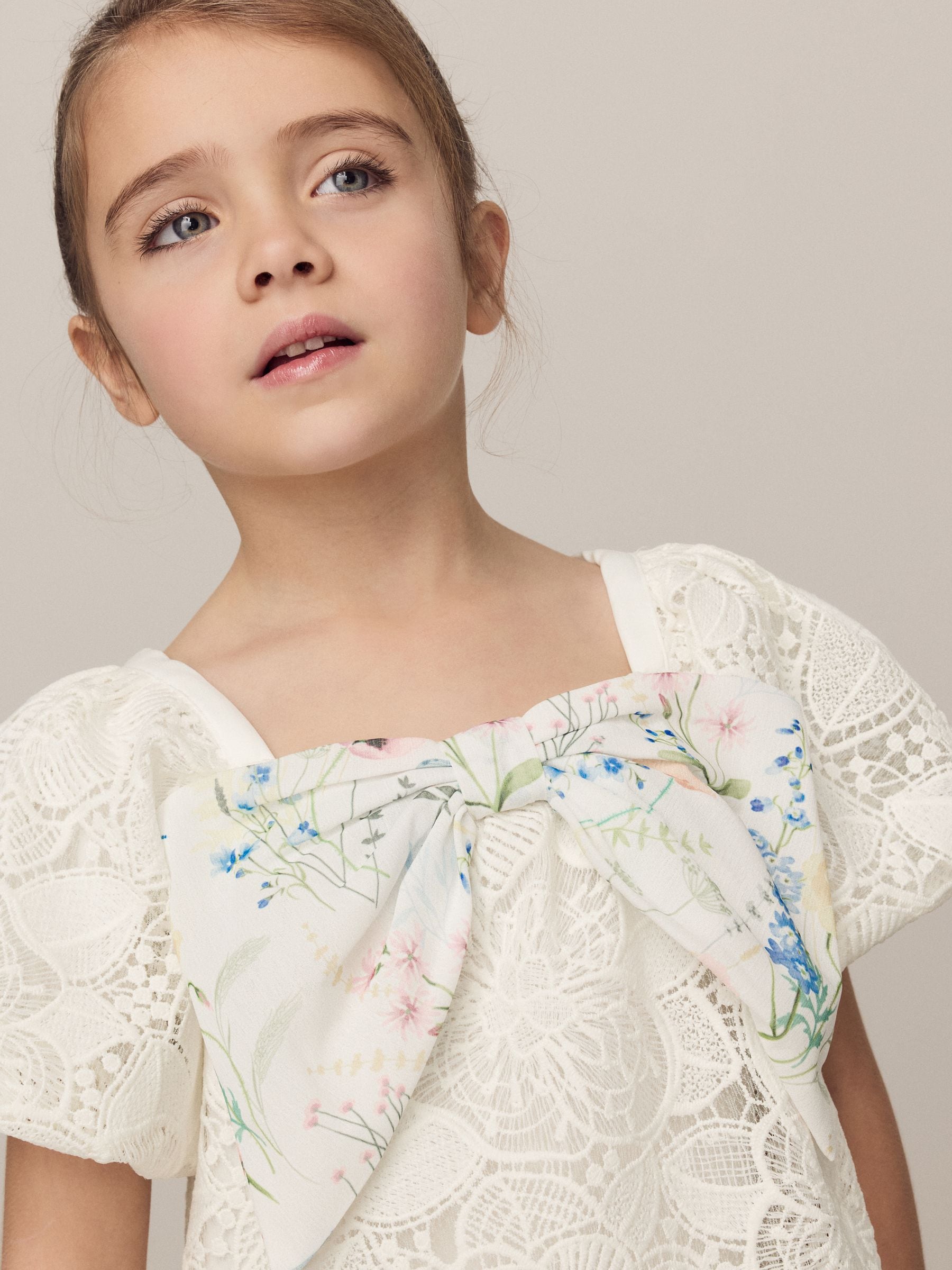 Laura Ashley White Lace Bow Dress image 5