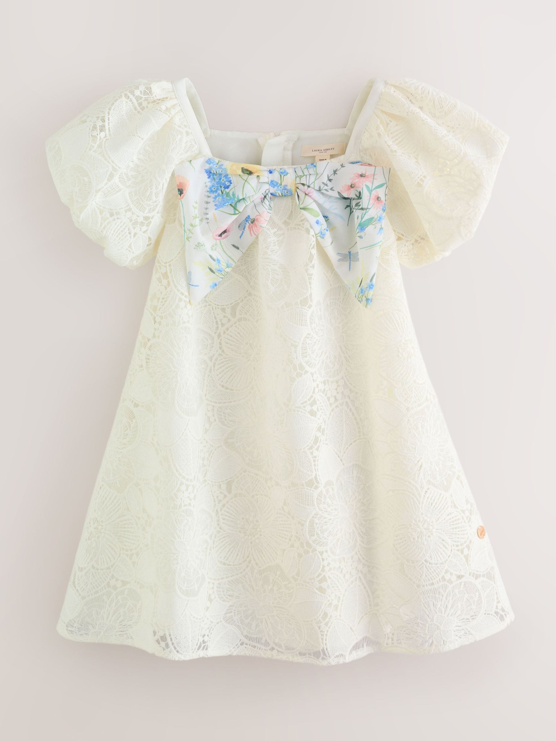 Laura Ashley White Lace Bow Dress image 6
